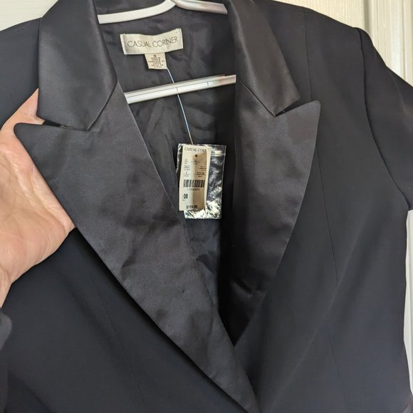 NWT VINTAGE TUXEDO JACKET !! | 8 | Black Satin Lapels | Crystal | Casual Corner - Picture 5 of 12